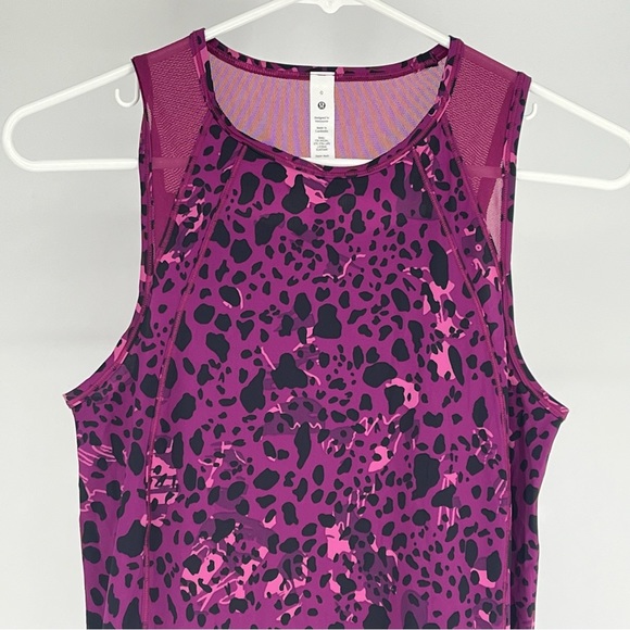 LULULEMON NWT SCULPT TANK TOP CHEETAH CAMO MAGENTA PURPLE MULTI SPOT 0 2 - Picture 8 of 12
